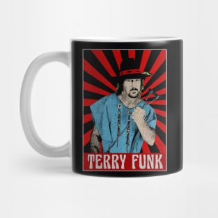 Vintage Terry Funk 1980s Pop Art Mug